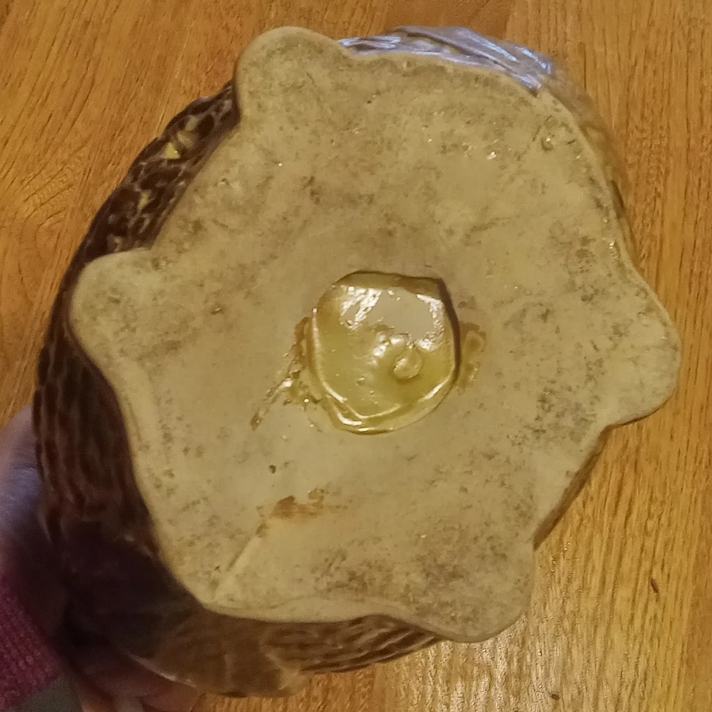 FINAL PRICE!!! VTG Ceramic Owl Votive Hanging Candle Holder MCM? Brown Large
